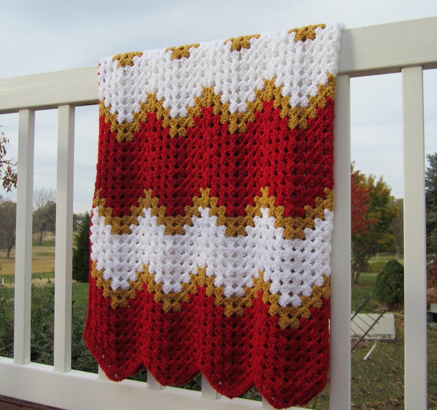 Kansas City Chiefs blanket afghan crochet by DonnasPinsandNeedles