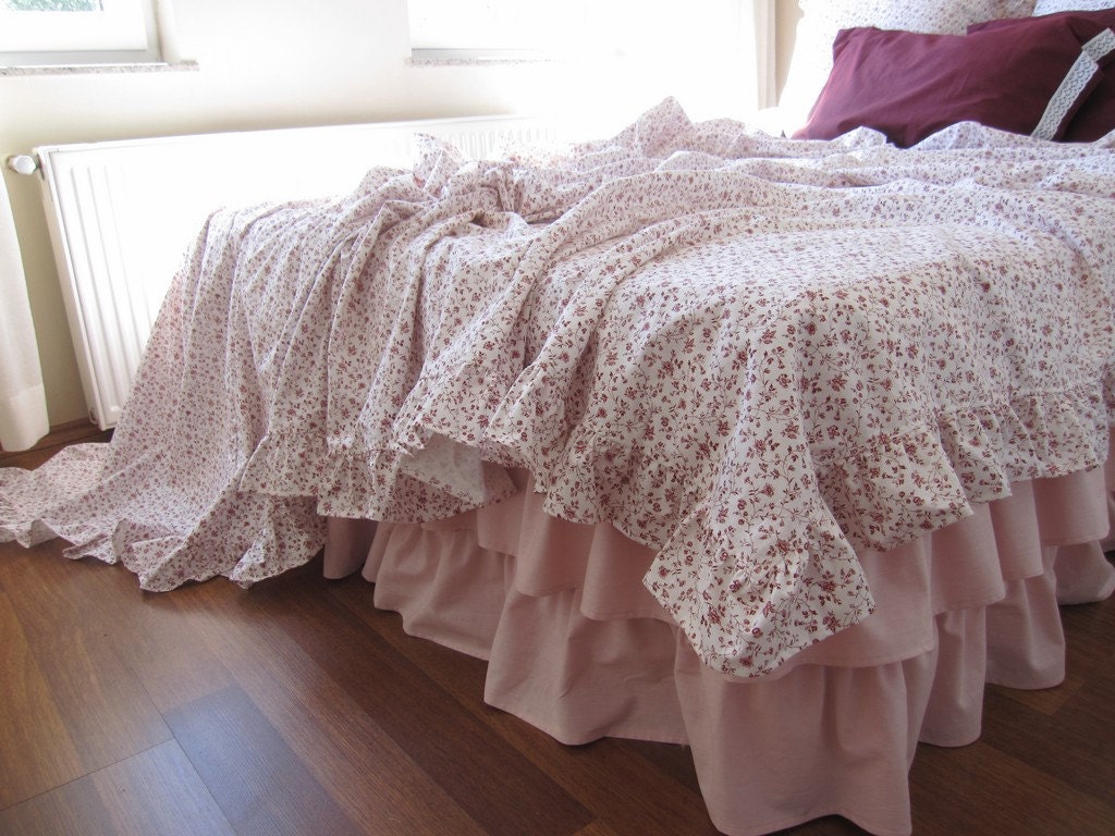 Ruffled Bedspread coverlet summer blanketKING Queen TwinNavy