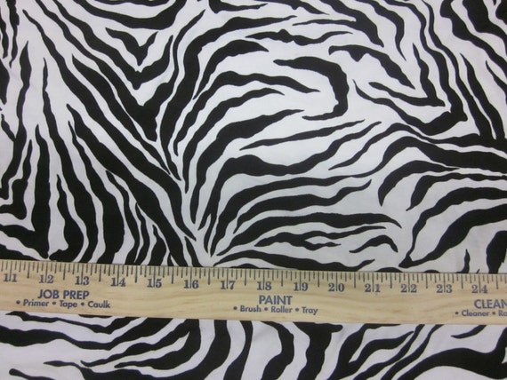 White and Black Zebra/Tiger Cotton Lycra by funkaliciousfabrics