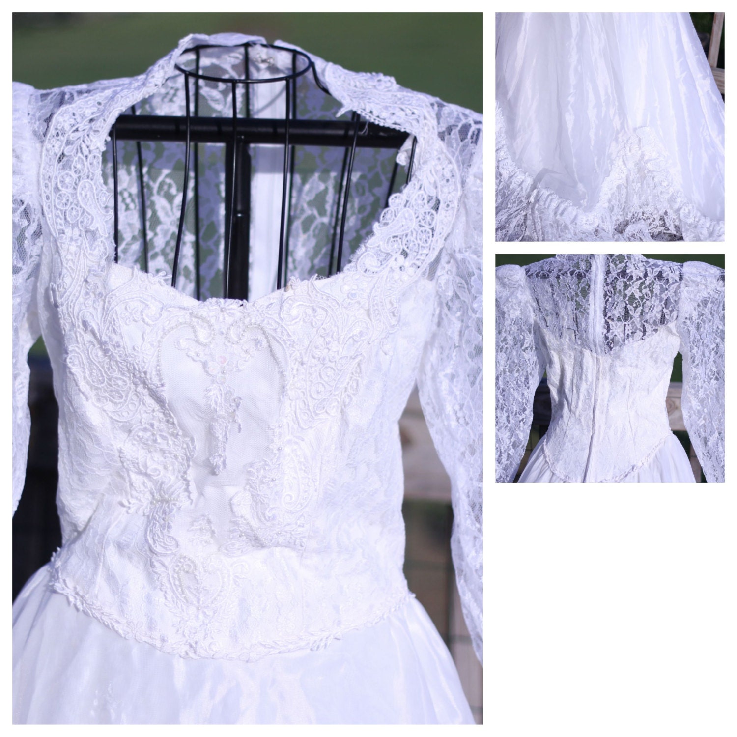 Vintage JCPenney  wedding  dress  with veil size 7 8