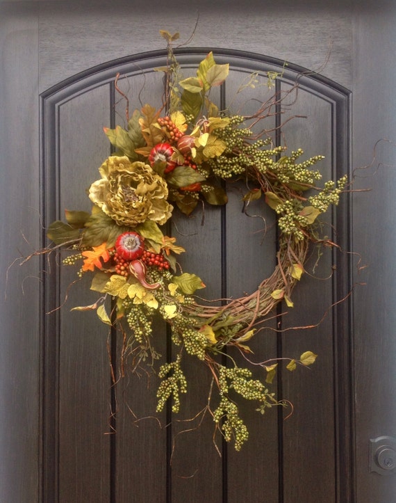 Items similar to Fall Wreath Thanksgiving Wreath Halloween ...