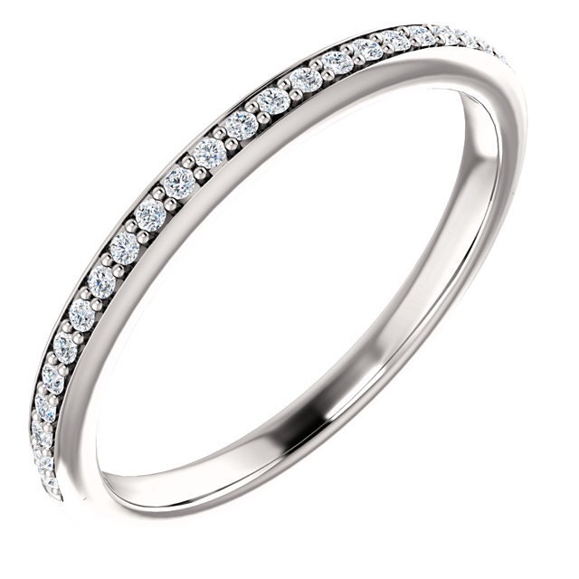 14k White Gold Natural Diamond Wedding Band Ring