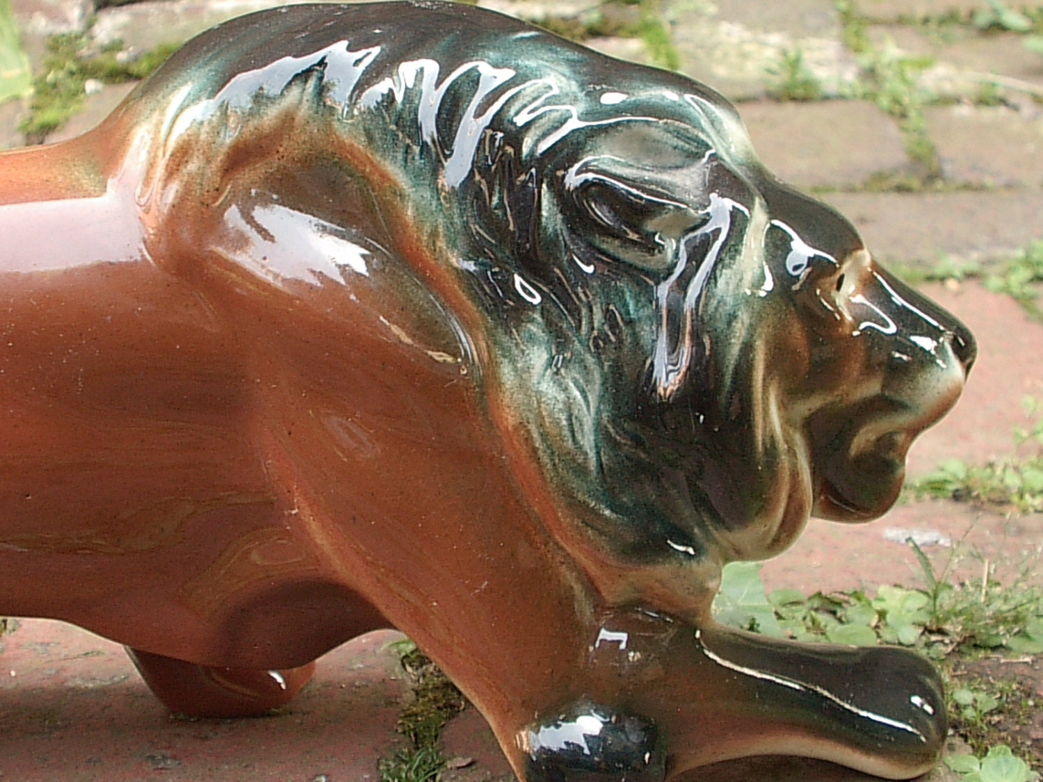 Vintage Large Ceramic Lion Figurine McCoy pottery by ShoponSherman