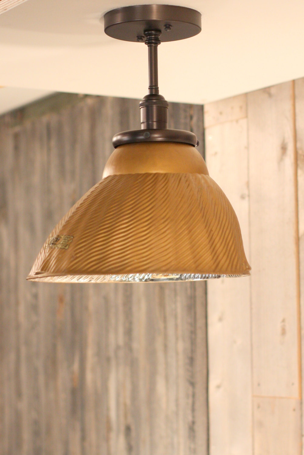 Downrod Lighting with Vintage Mercury Glass by lucentlampworks