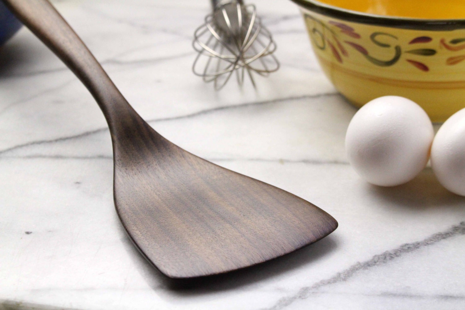 Large wooden spatula kitchen utensil of Walnut wood