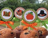 Thanksgiving Dinner Small Circles Printable - Cupcake Toppers - Turkey Day Delight Collection Il_170x135