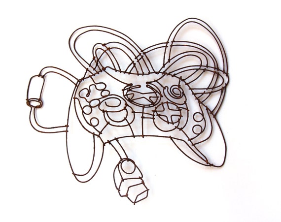 Items similar to Rusted wire drawing. xbox controller. 14 in x 16 in