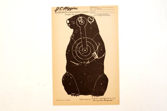 Vintage J.C. Higgins Woodchuck Groundhog Target No.8 Paper