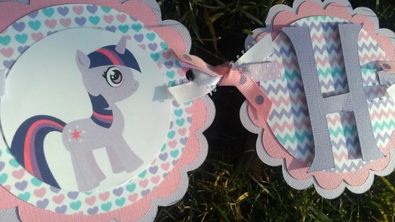 My Little Pony inspired birthday banner pink and purple