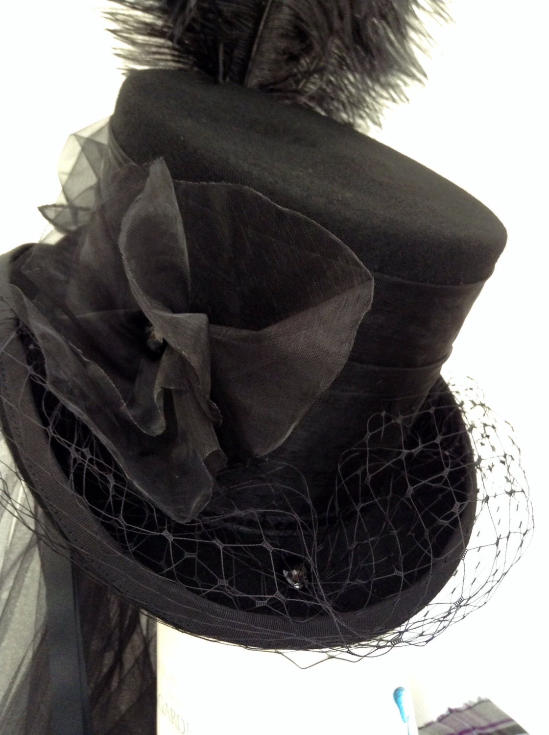 Neo Victorian riding hat The Lady Merrydeath by Blackpin on Etsy