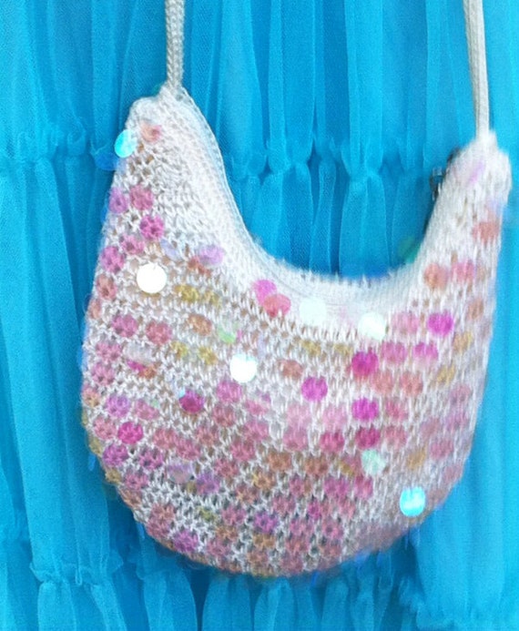 Vintage The Sak crochet evening bag purse prom by ThelmaThrift