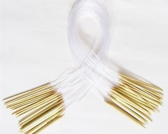 18pcs/Set Carbonized Bamboo Circular Knitting Needles Pins 32'' 80cm Size 2.0mm-10mm - Aiguilles à tricoter circulaires