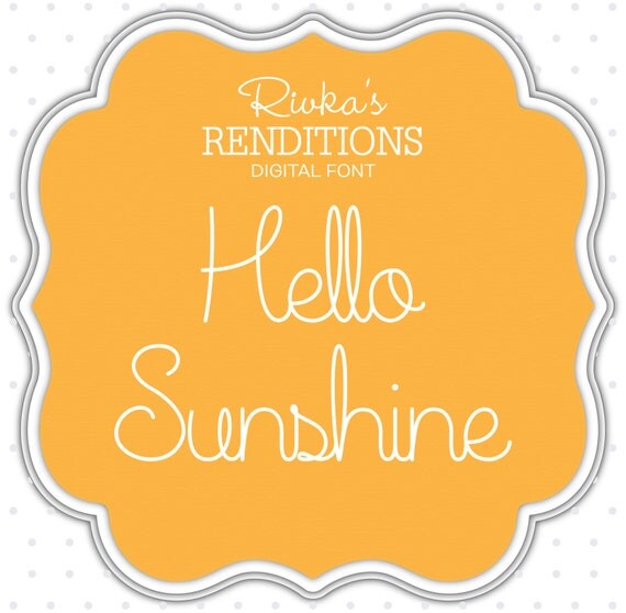 Hello Sunshine Font download // OTF / TTF Open by