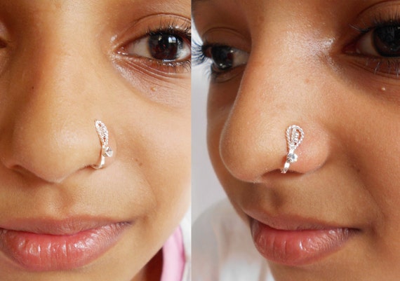 Indian Fake Nose pin,Septum Ring Endless Hoop With Without Loop,No Piercing,Clip On Nose Ring