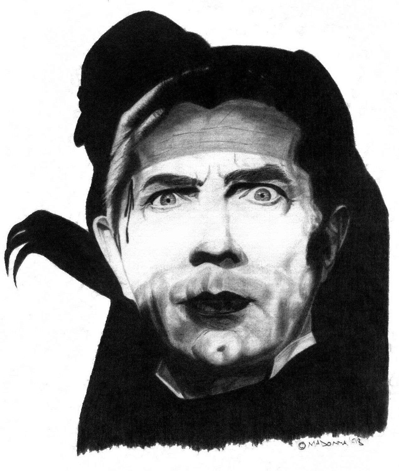 Dracula Portrait Digital Download Original Graphite Portrait