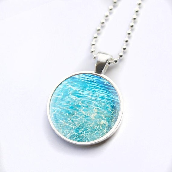 nautical necklace water ripples pendant wearable by mylittlepixels