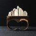 Sale - Quartz Crystal Overgrowth Knuckle Ring - Brass
