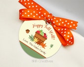 Personalized Happy Fall Y'all Favor Tag - Apple Basket - Personalized DIY Printable Digital File