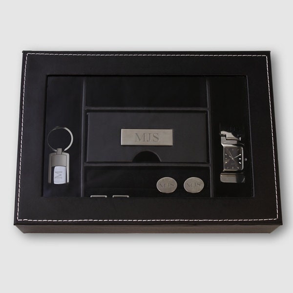 Engraved Personalized Mens Valet Watch Box by PreppyPinkies