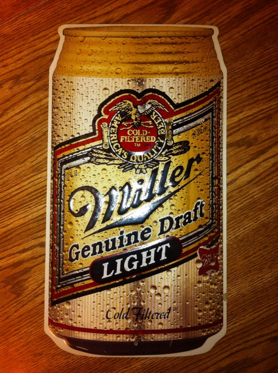 Items similar to Miller Genuine Draft Beer Vintage Tin Metal Sign on Etsy