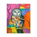 White Owl collage word art ORIGINAL ART 8x10 by Elizabeth Rosen