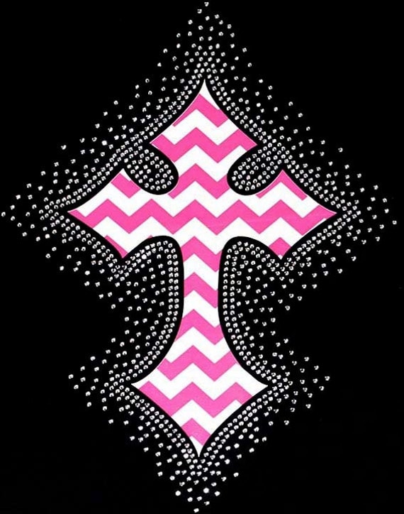 Rhinestone Iron On Chevron Cross Rhinestone Vinyl by BlingMeBaby