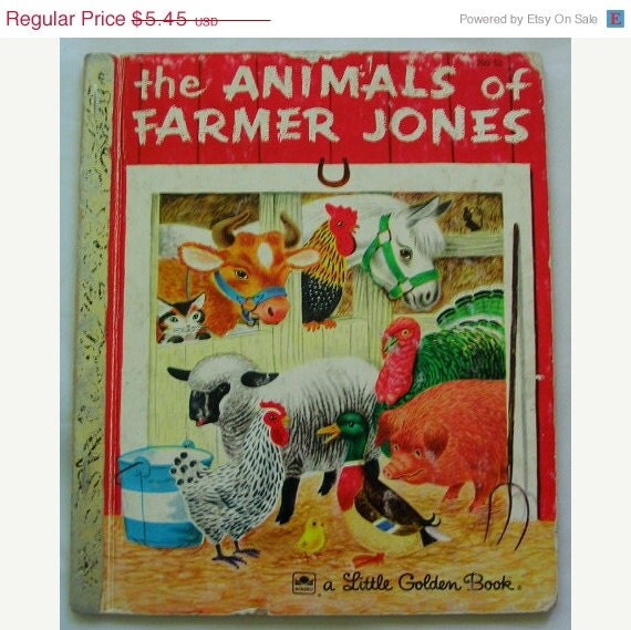 15% OFF SALE Animals of Farmer Jones, Vintage Little Golden Book by ...