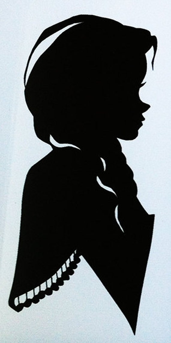 Download Items similar to Anna silhouette portrait Decal 9" X 4.5 ...