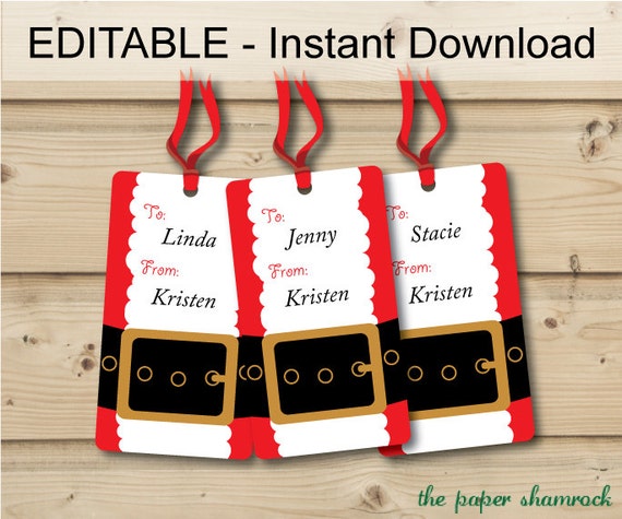 Items similar to EDITABLE INSTANT DOWNLOAD Santa's Belt - Printable ...