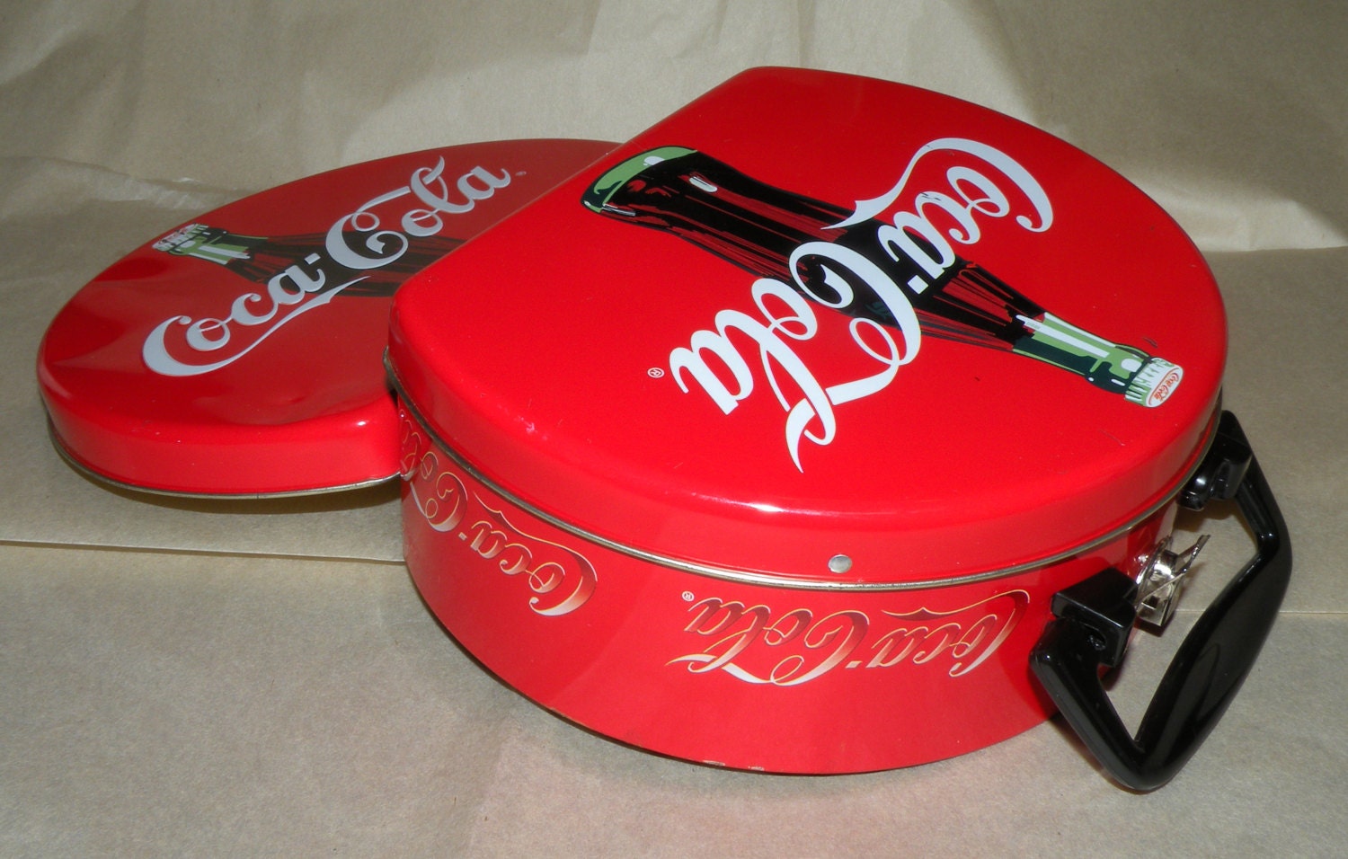 Vintage Coca Cola Lunch Box Red Metal by RosePetalResources