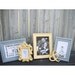 Nursery Decor - PICTURE FRAMES - Baby - Grey and Yellow - Shabby Chic - Glass N Backing