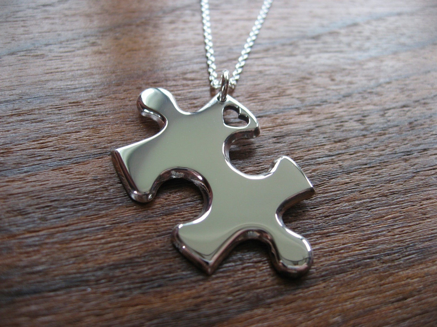 Puzzle Heart Silver Pendant Necklace by GorjessJewellery on Etsy