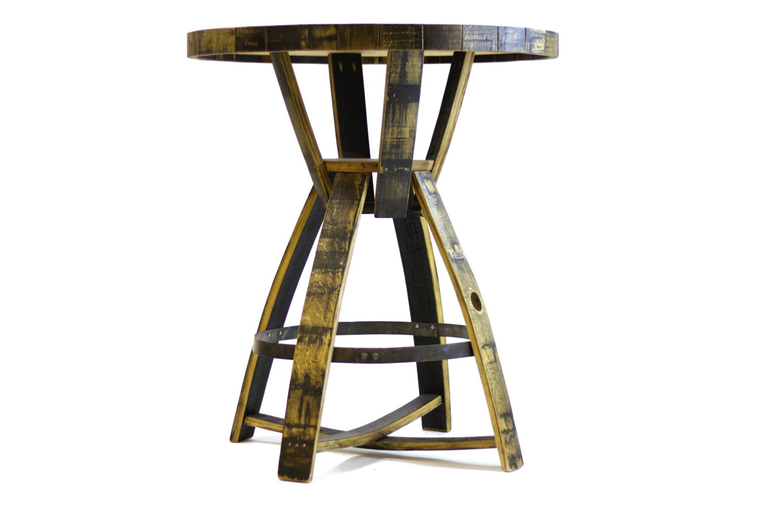 Bourbon Barrel Pub Table Round black brown bar table