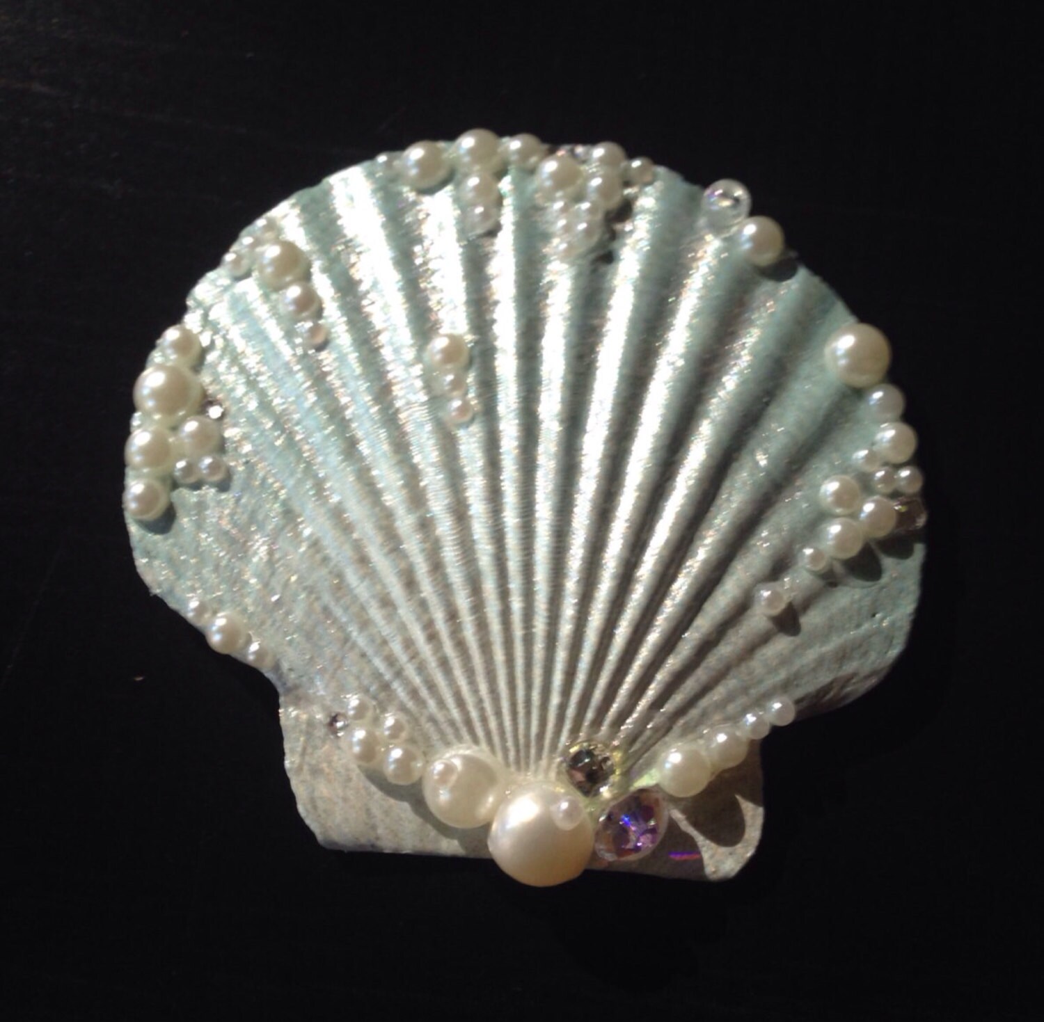 Mini Seafoam Seashell Hair Clip