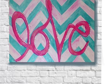 Personalized Painting for Tween Girls Room Large Canvas Art