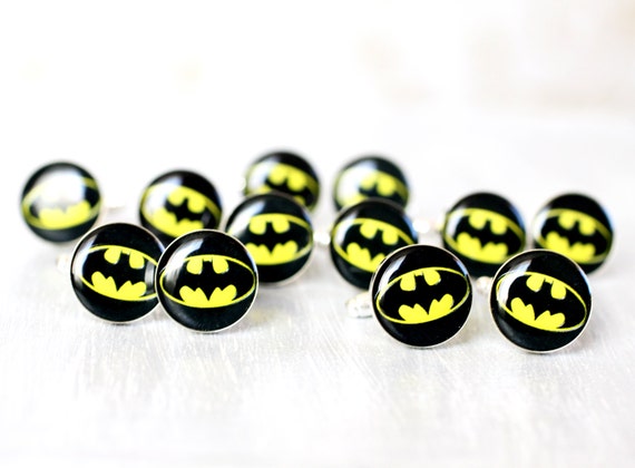 Wedding mens cufflinks - set of Groomsmen gifts - Comic Superhero - Batman cuff links