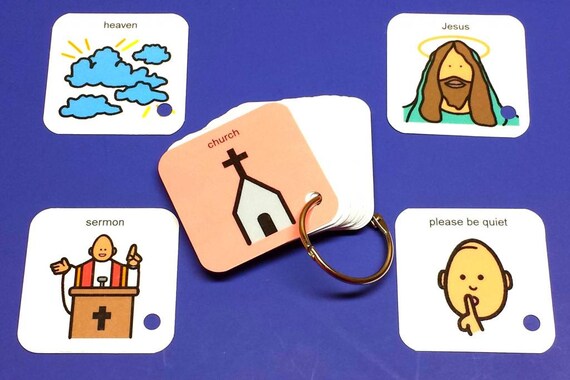Going to Church Communication Keyring PECS Autism ABA Visual