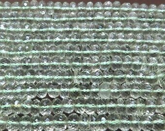 Green Amethyst Beads 6" Full Strand Drilled 3.5-4mm Rondelle Semiprecious Faceted Gemstone Beads Take 10% Off Bridal Jewelry Supplies Sale