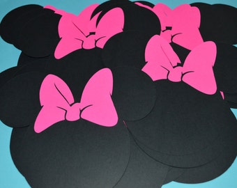 Minnie Mouse Die Cuts (20) 5" with Hot Pink Bows
