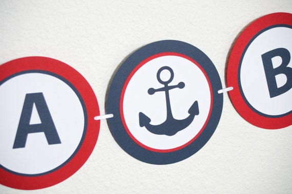 IT'S A BOY Anchor Baby Shower Banner, Nautical Baby Shower Il_570xn