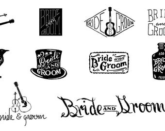 Wedding Logo Design - Reception Logo Design - Bride & Groom Logo Design - Freehand Logo Design Services - Customized