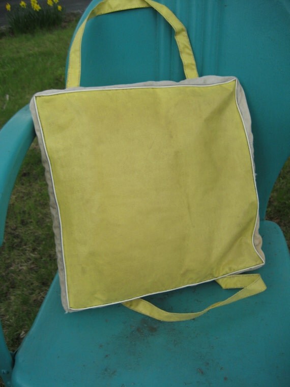 Clearance 1950s Boat Seat Cushion Yellow Only Throwable