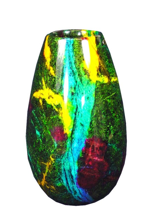 7 Color Serpentine Jade Vase Urn Sculpture 3627K abe