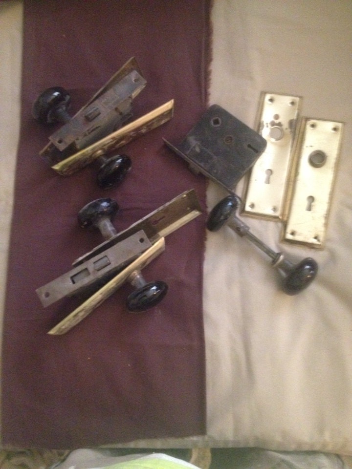 Old door handle/ rustic door handle/ vintage door handle/ black