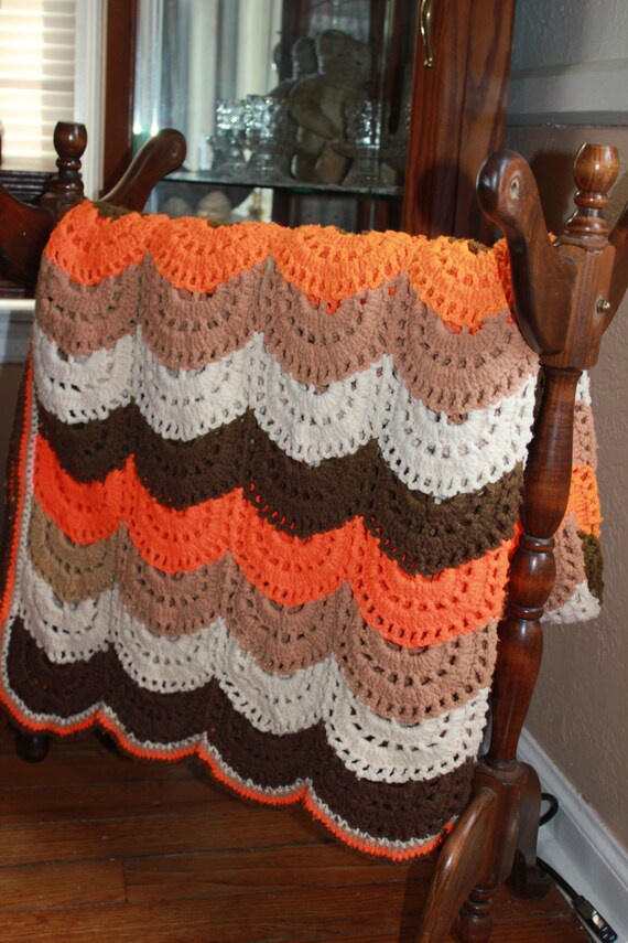 Crochet Blanket Fall Style Throw 71 x 48