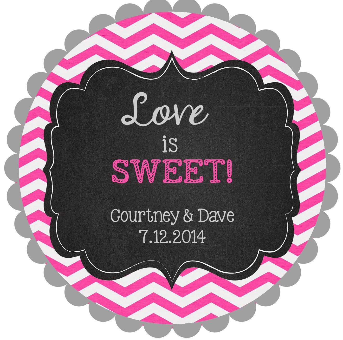 Love is Sweet Wedding Labels Round Labels Stickers for