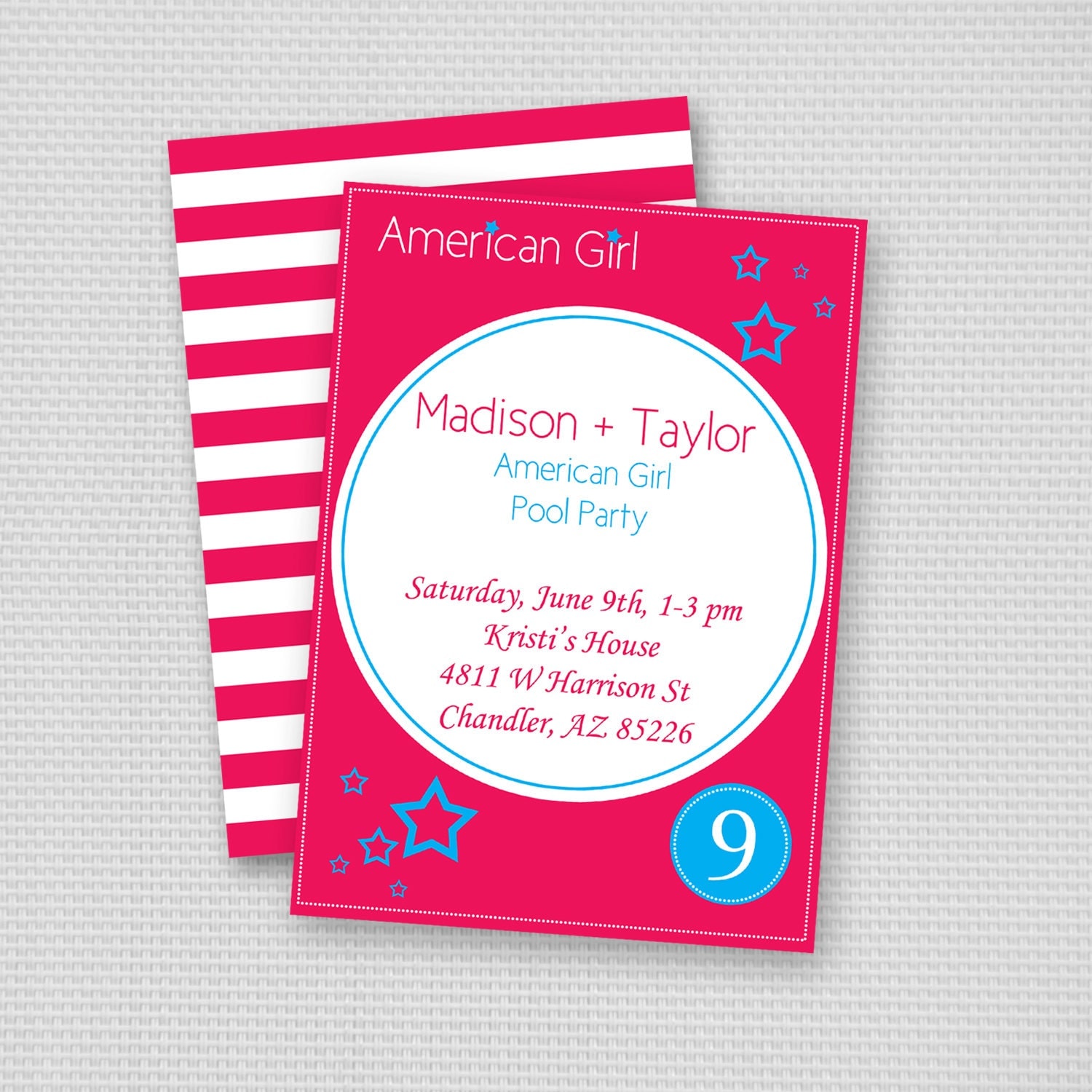 American Girl Inspired Party Invitations 25 by KristiMurphyShop