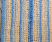 Dutch Iris Rug 54x29 Crochet Rag Rug Oval Cotton Washable Soft Handmade Bathmat Kitchen, Porch, Yellow, Blue, Cottage Country Warm Colorful
