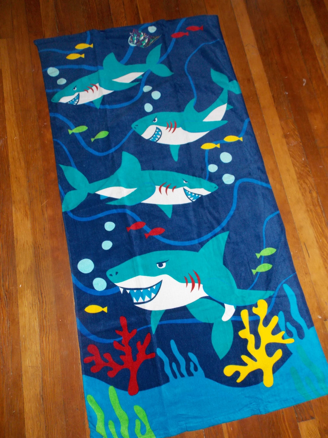 Personalized Shark Beach Towel Monogrammed Beach by Crafting4Caleb