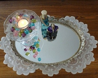 Creative Gifts International - Vanity Gallery Tray with Mirror main image 1